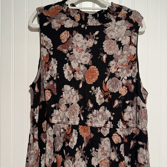 Torrid Floral Butterfly Gauzy High Neck Midi Dress Plus Size 3X - Picture 3 of 8